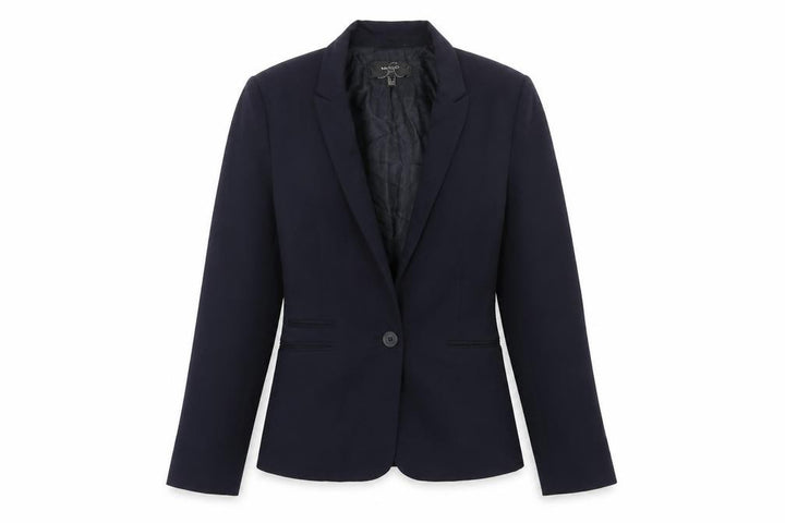 Mango Womens Blue Polyacrylate Fibre Jacket Suit Jacket Size S