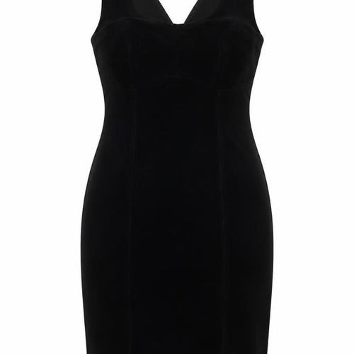 New Look Womens Black Cotton A-Line Size 10 Square Neck Zip