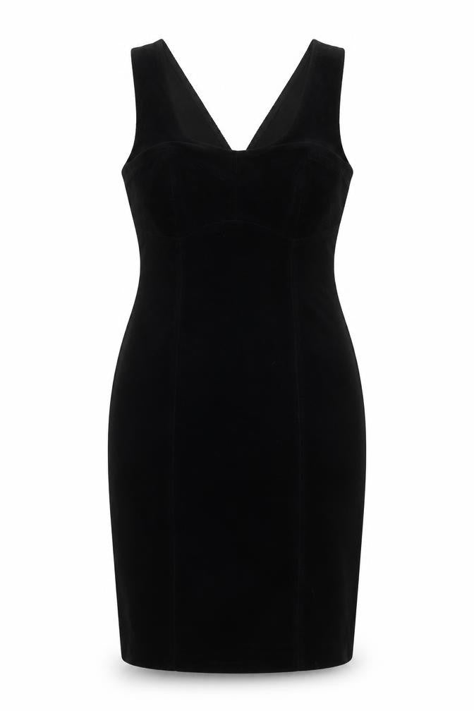 New Look Womens Black Cotton A-Line Size 10 Square Neck Zip