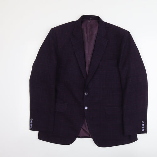 Lubini Mens Purple Polyester Jacket Suit Jacket Size L Regular