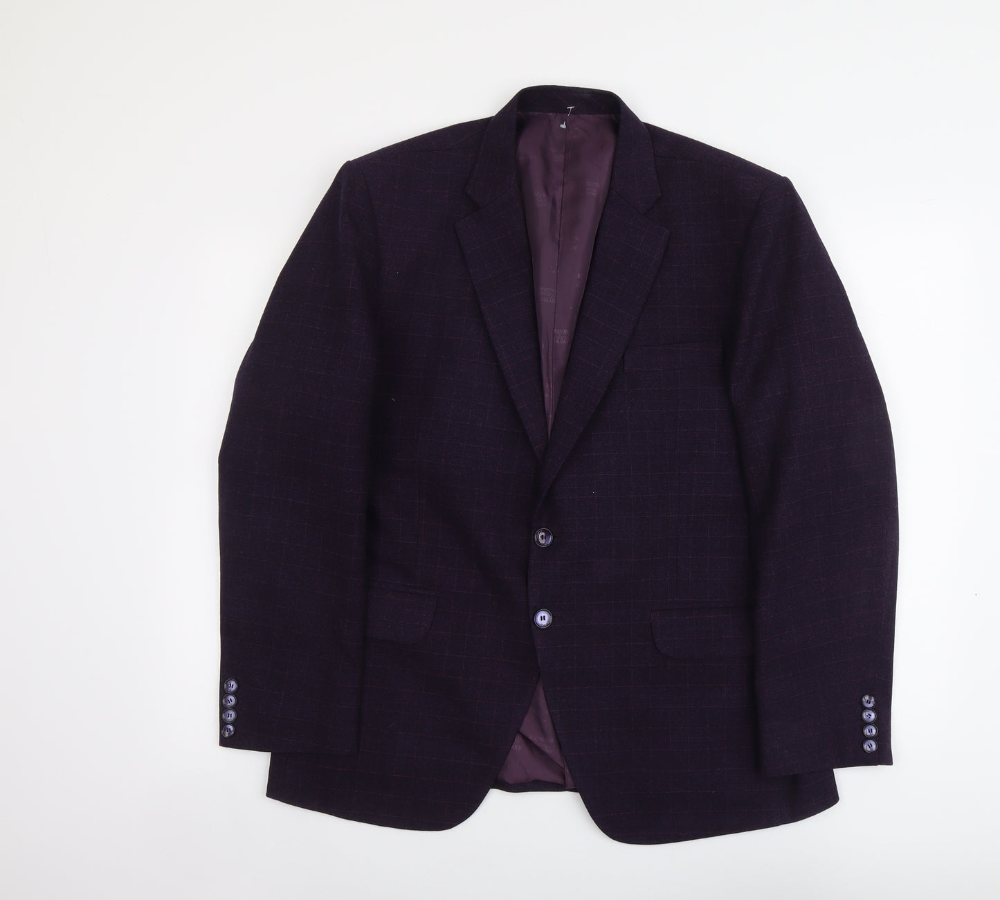 Lubini Mens Purple Polyester Jacket Suit Jacket Size L Regular