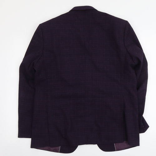Lubini Mens Purple Polyester Jacket Suit Jacket Size L Regular