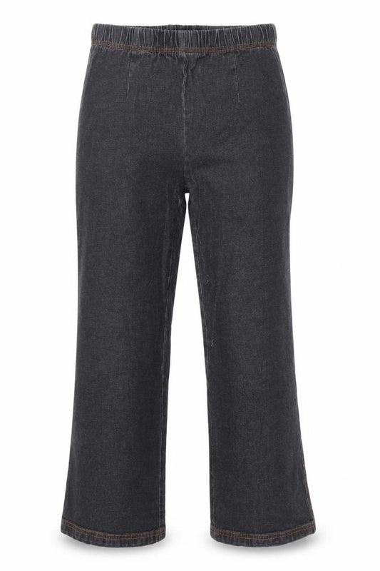 Front view of Damart women’s black cotton bootcut jeans, size UK 10, regular