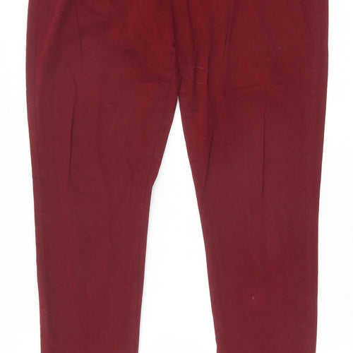 Yes Yes Womens Red Cotton Skinny Jeans Size 14 Slim Zip