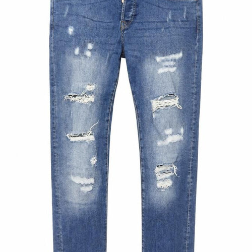 H&M Womens Blue Cotton Skinny Jeans Size 34 in Slim Button
