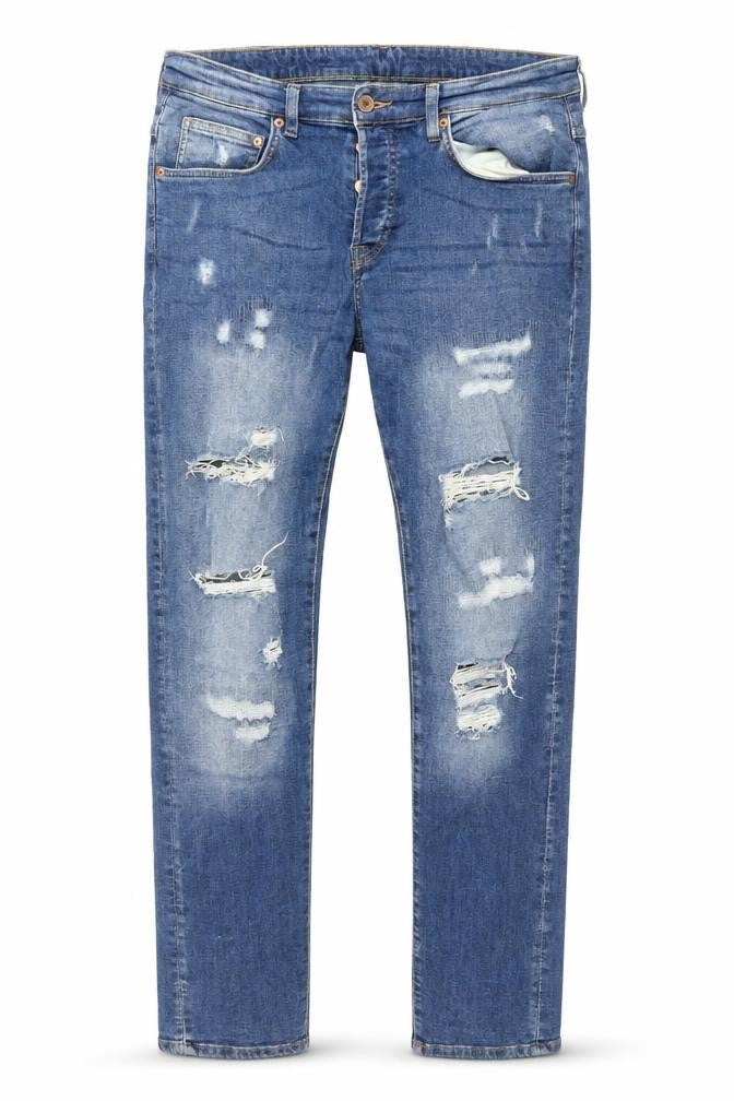 H&M Womens Blue Cotton Skinny Jeans Size 34 in Slim Button