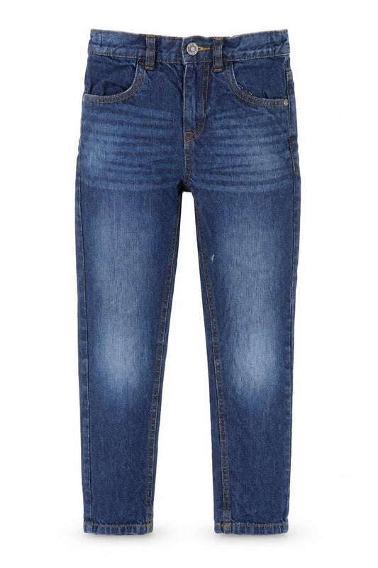 Debenhams Boys Blue 100% Cotton Tapered Jeans Size 9 Months Regular Zip