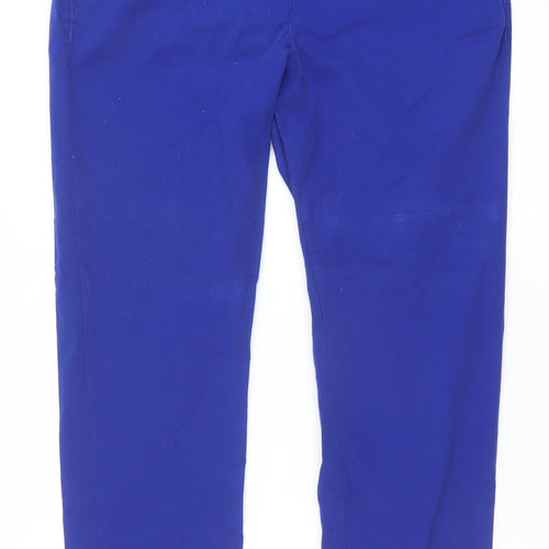 Marks and Spencer Womens Blue Cotton Skinny Jeans Size 16 Regular Zip