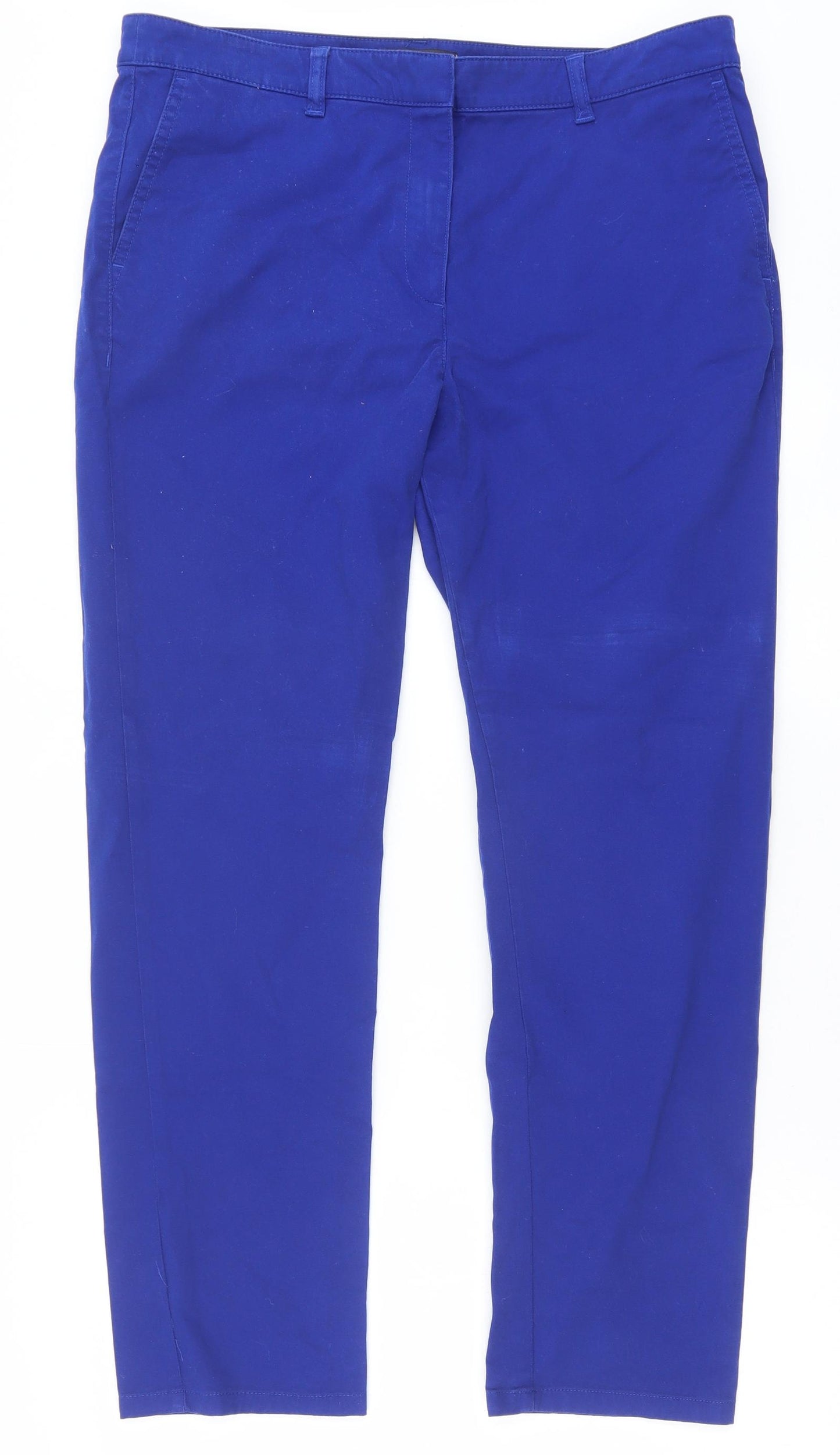 Marks and Spencer Womens Blue Cotton Skinny Jeans Size 16 Regular Zip
