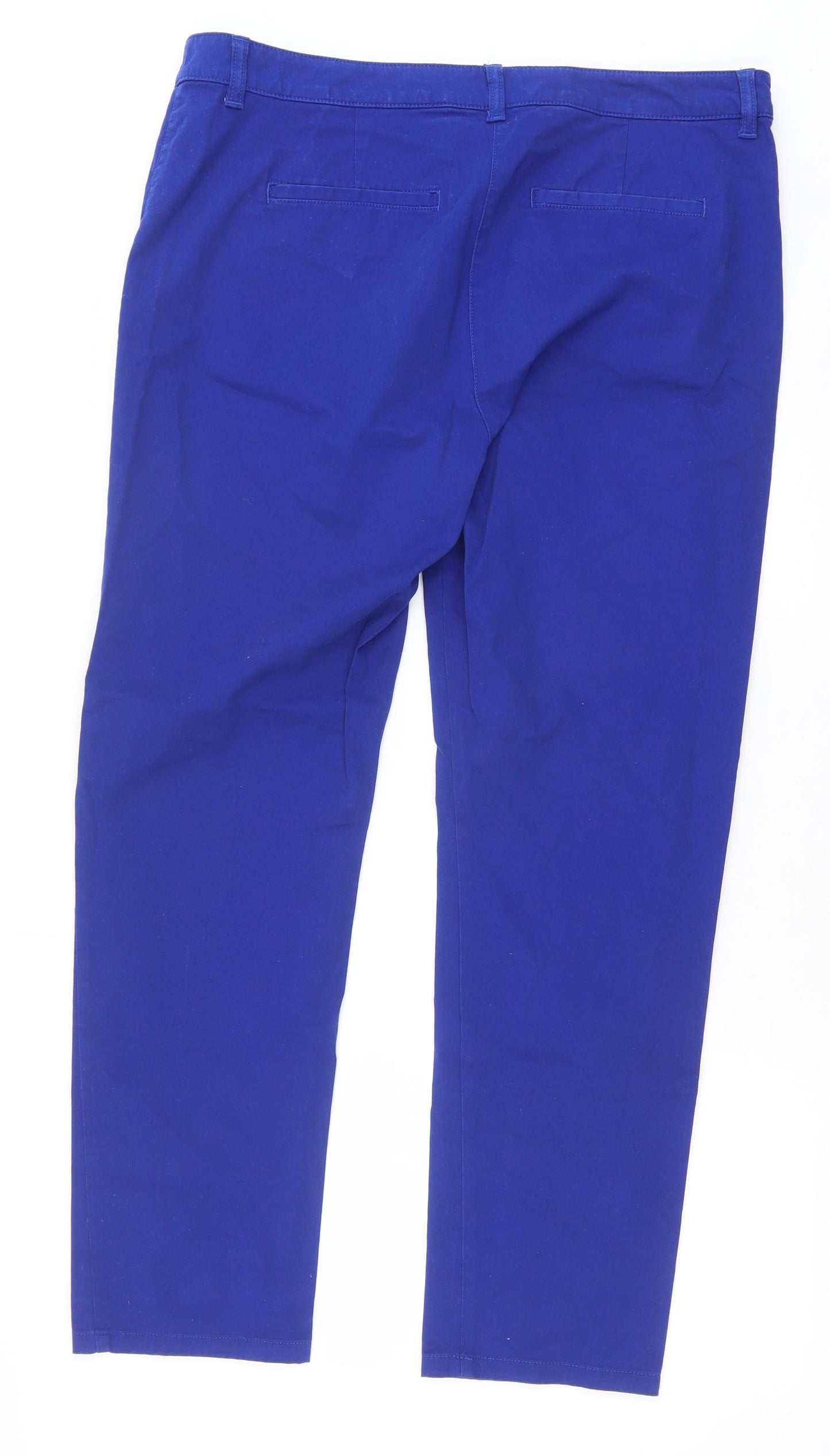 Marks and Spencer Womens Blue Cotton Skinny Jeans Size 16 Regular Zip