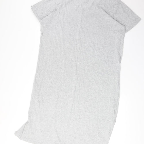 Evans Womens Grey Solid Cotton Top Nightshirt Size 14 - Slogan