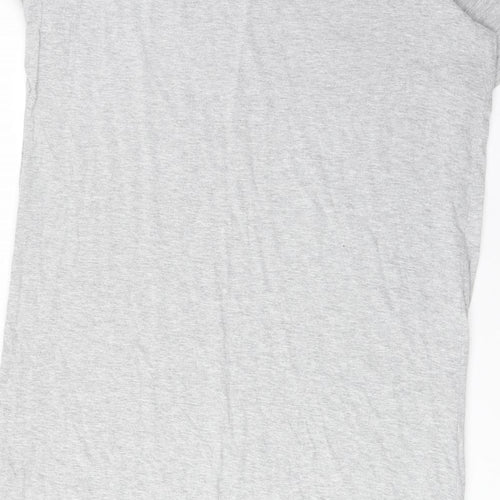 Evans Womens Grey Solid Cotton Top Nightshirt Size 14 - Slogan