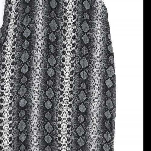 H&M Womens Grey Geometric Polyester Tank Dress Size 8 V-Neck Pullover