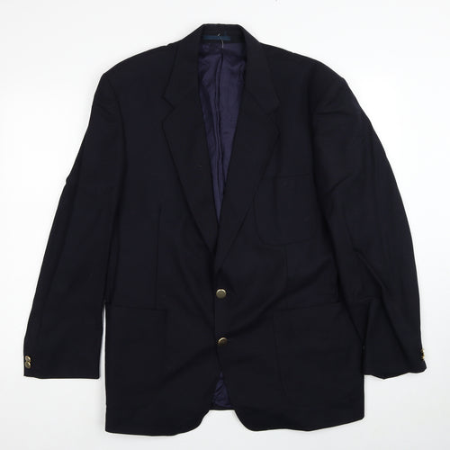 First Impressions Mens Blue Wool Jacket Suit Jacket Size 44 Regular