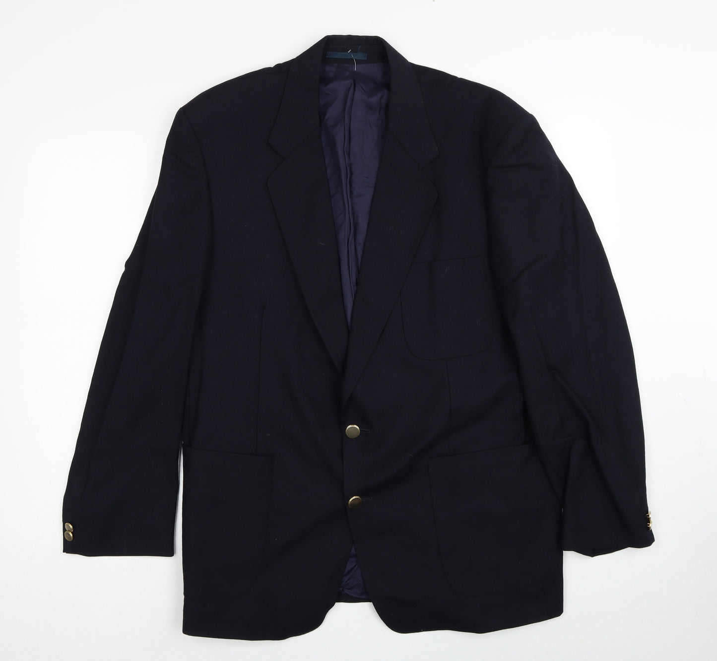 First Impressions Mens Blue Wool Jacket Suit Jacket Size 44 Regular