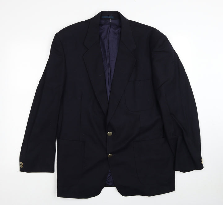 First Impressions Mens Blue Wool Jacket Suit Jacket Size 44 Regular