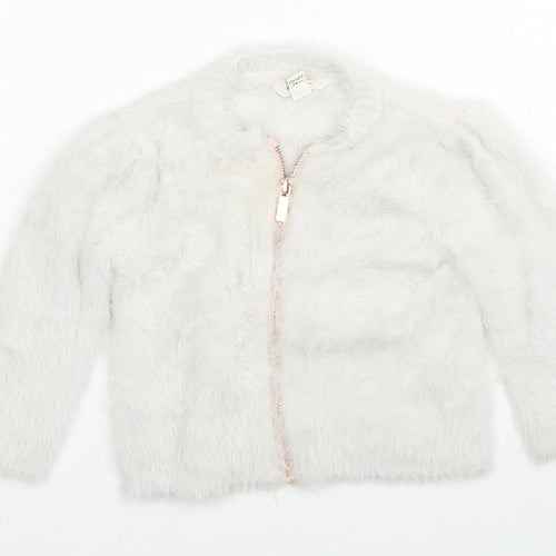 River Island Girls White Basic Jacket Jacket Size 6-9 Months Zip