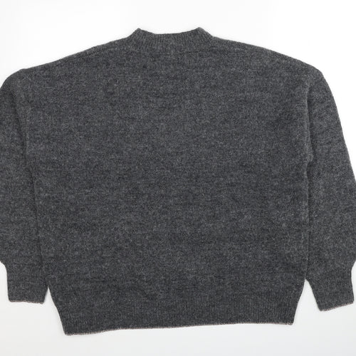 Marks and Spencer Womens Grey Roll Neck Acrylic Pullover Jumper Size L