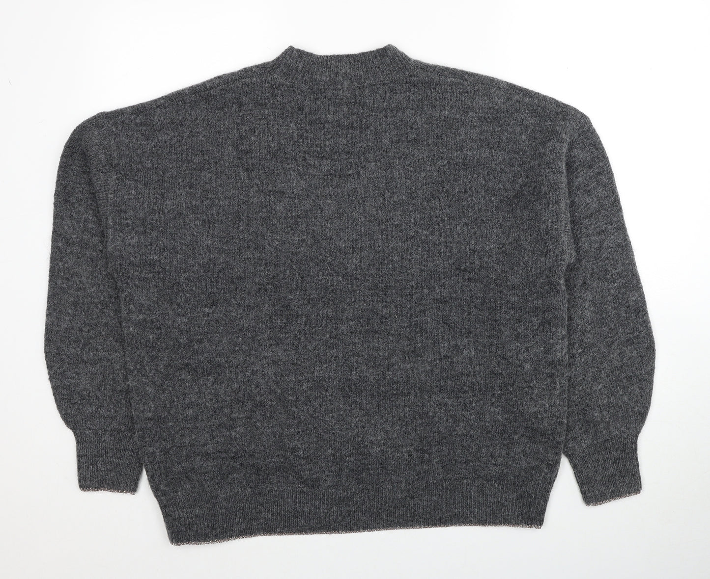 Marks and Spencer Womens Grey Roll Neck Acrylic Pullover Jumper Size L