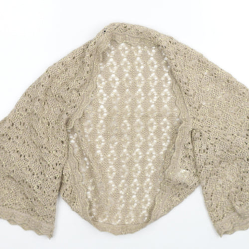Dorothy Perkins Womens Beige V-Neck Cotton Cardigan Jumper Size S