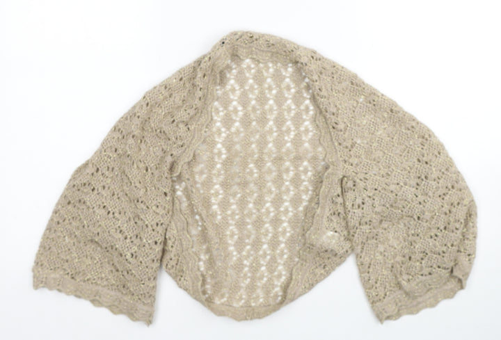 Dorothy Perkins Womens Beige V-Neck Cotton Cardigan Jumper Size S