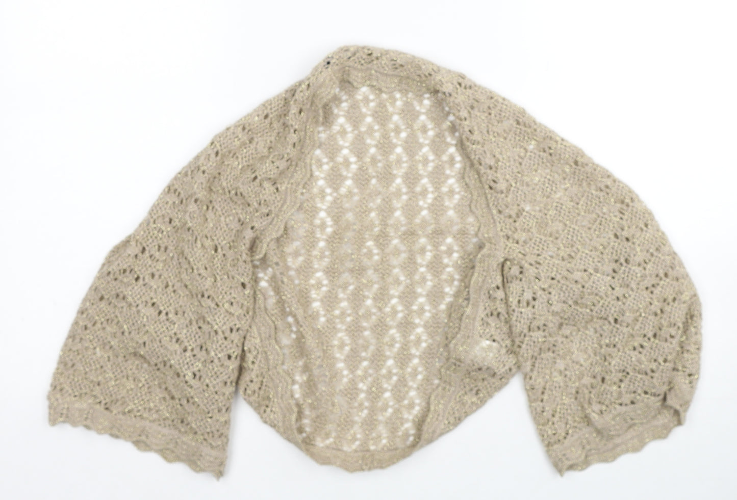 Dorothy Perkins Womens Beige V-Neck Cotton Cardigan Jumper Size S