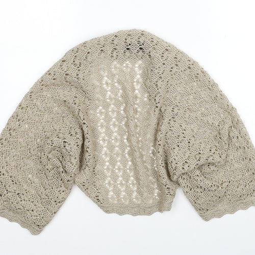 Dorothy Perkins Womens Beige V-Neck Cotton Cardigan Jumper Size S