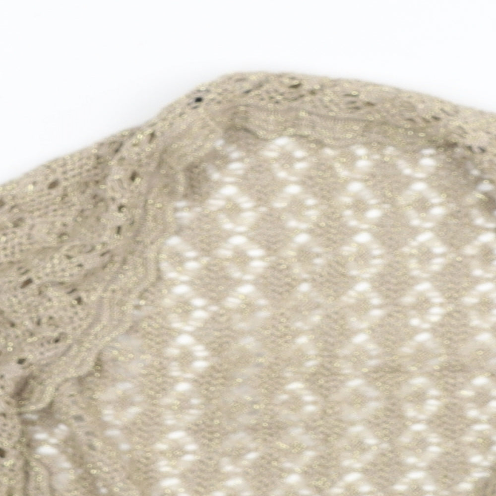 Dorothy Perkins Womens Beige V-Neck Cotton Cardigan Jumper Size S
