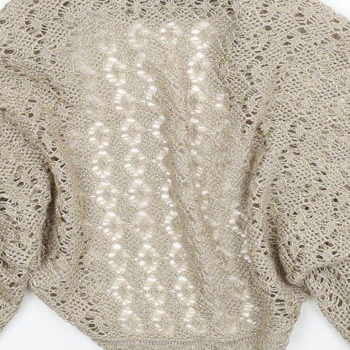 Dorothy Perkins Womens Beige V-Neck Cotton Cardigan Jumper Size S
