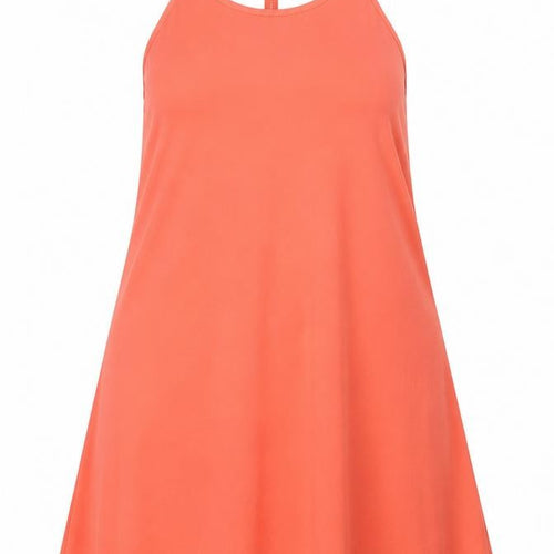 Mango Womens Orange Polyester Trapeze & Swing Size L Halter Snap