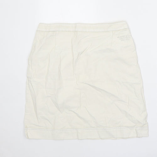 Murphy & Nye Womens Ivory Cotton Mini Skirt Size 32 in Button