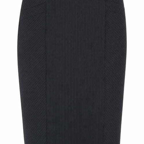 Dorothy Perkins Womens Black Striped Polyester Straight & Pencil Skirt Size 10 Zip