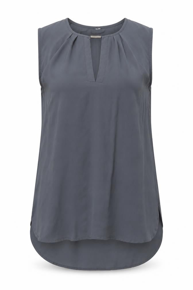 H&M Womens Grey Polyester Basic Blouse Size 8 Round Neck