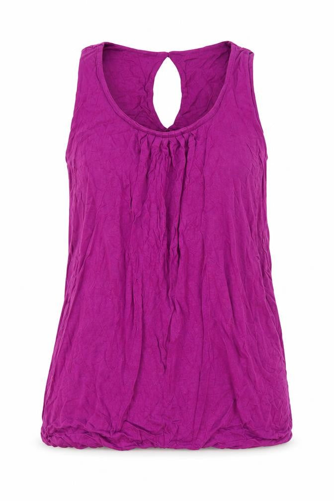 Front view of Dorothy Perkins women’s pink viscose basic tank, size UK 8, round neck