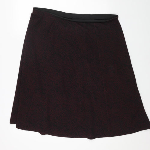 Bonmarché Womens Red Polyester A-Line Skirt Size 24