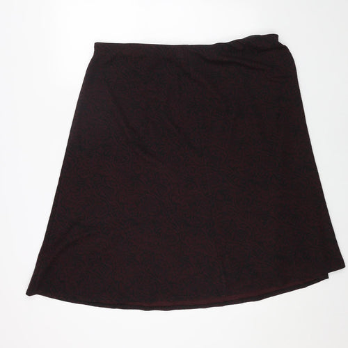 Bonmarché Womens Red Polyester A-Line Skirt Size 24