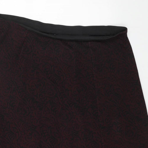 Bonmarché Womens Red Polyester A-Line Skirt Size 24