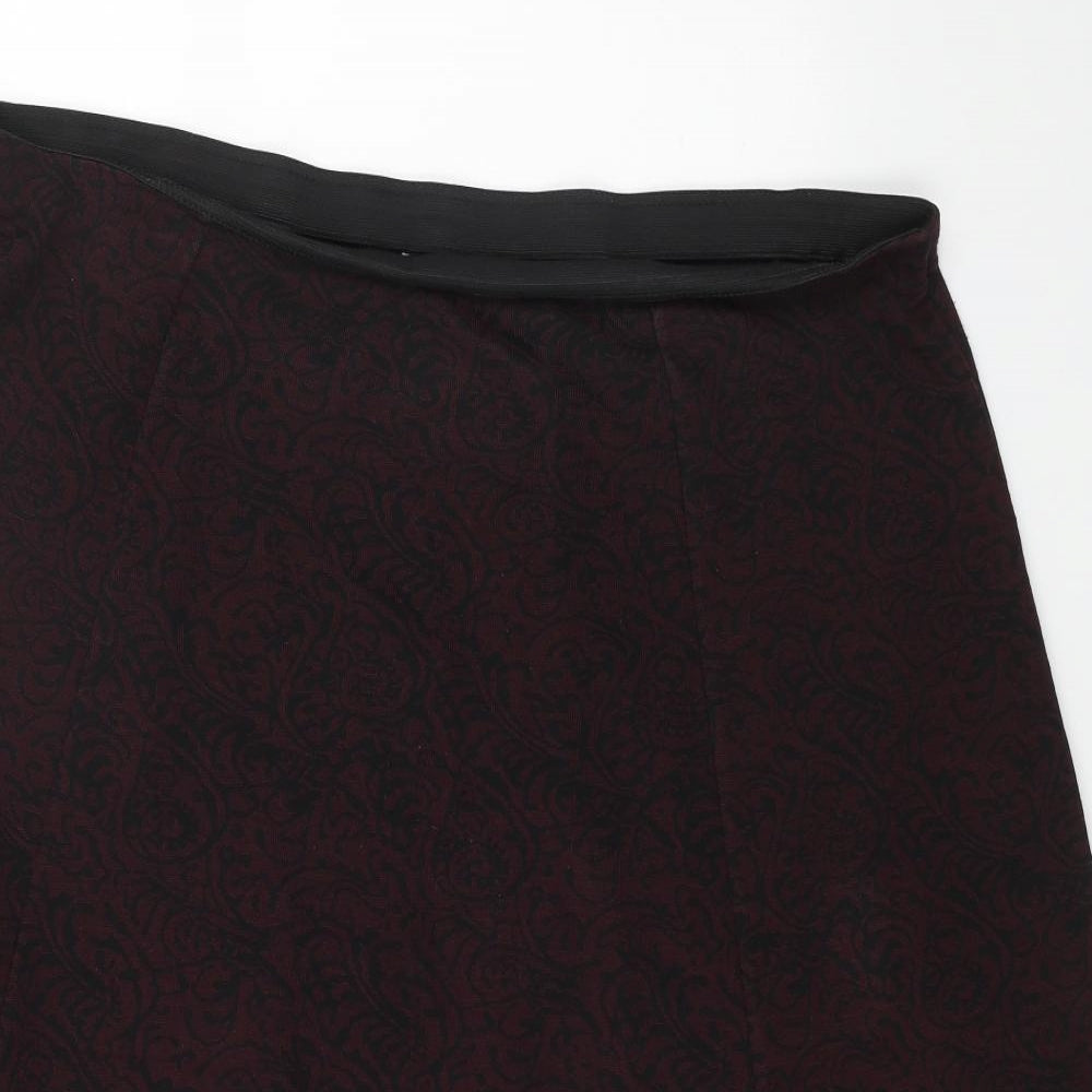 Bonmarché Womens Red Polyester A-Line Skirt Size 24