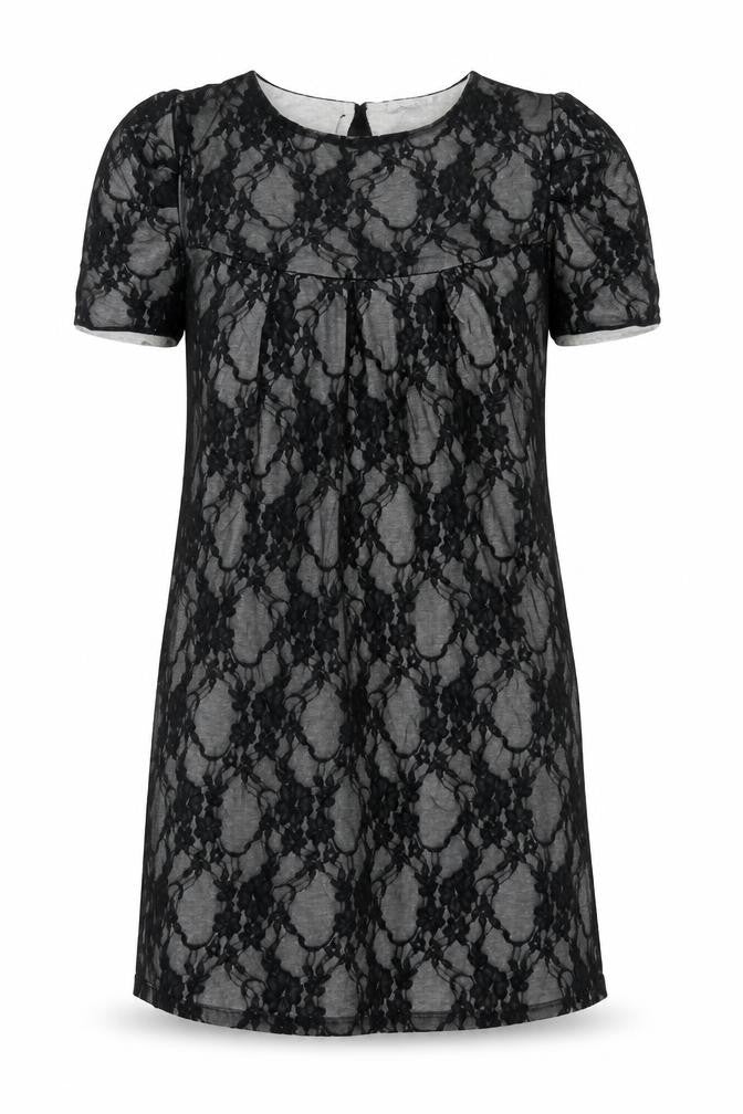 Front view of WalG women’s blue floral polyester a-line, size S, round neck pullover