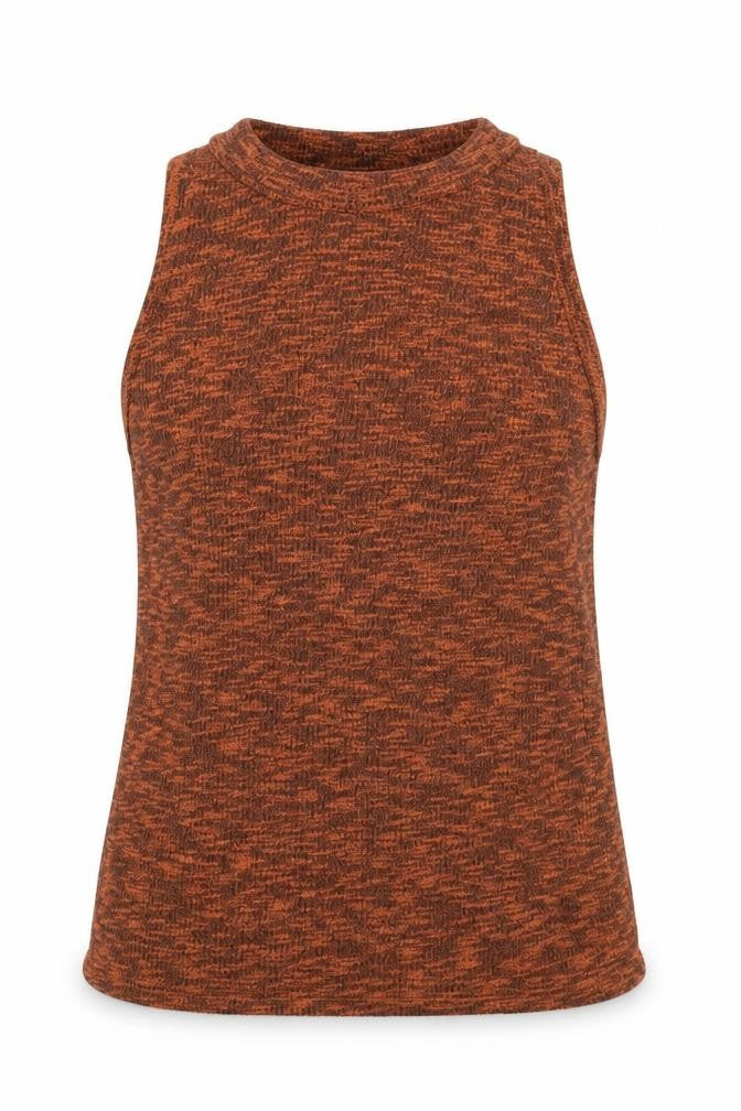 Topshop Womens Orange Polyester Basic Tank Size 10 Round Neck