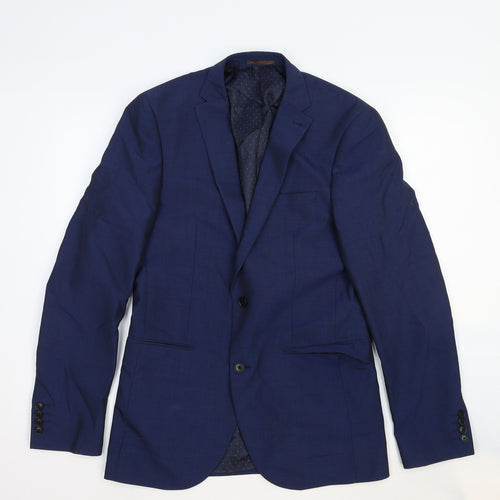 NEXT Mens Blue Wool Jacket Suit Jacket Size 38 Regular