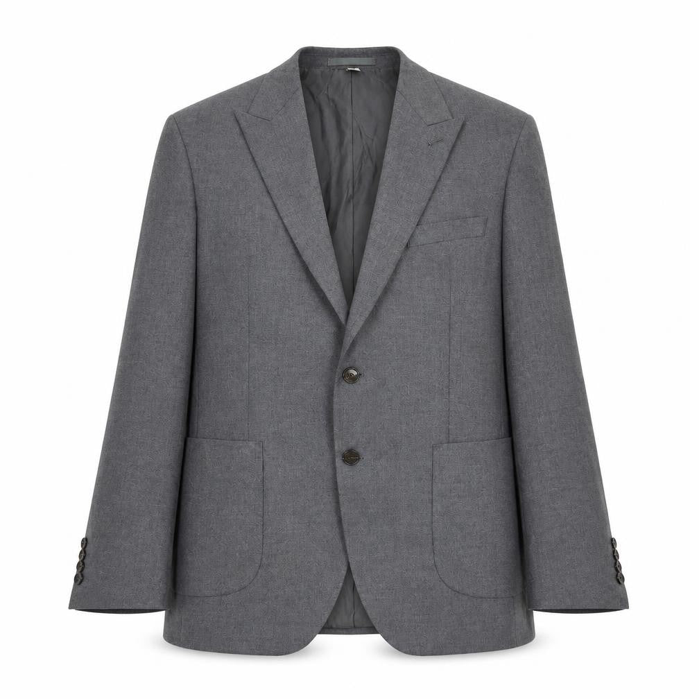 Front view of Marks & Spencer men’s grey wool jacket suit jacket, size 42, regular