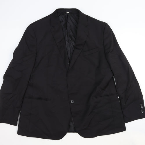 Marks and Spencer Mens Black Wool Jacket Suit Jacket Size 46 Regular