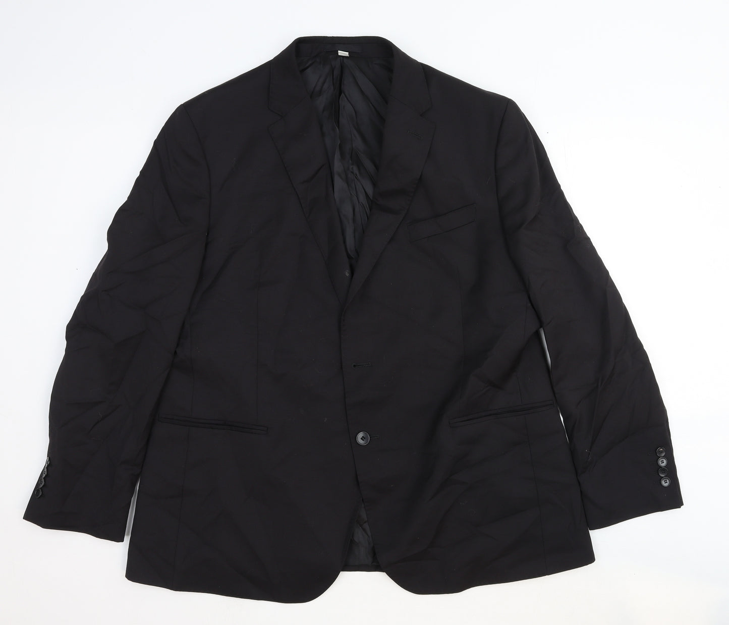 Marks and Spencer Mens Black Wool Jacket Suit Jacket Size 46 Regular