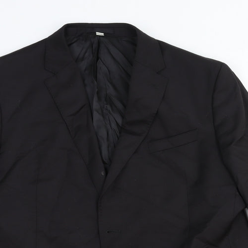 Marks and Spencer Mens Black Wool Jacket Suit Jacket Size 46 Regular