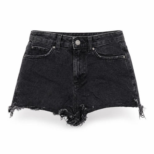 Denim & Co. Womens Black Cotton Hot Pants Shorts Size 8 Regular Zip
