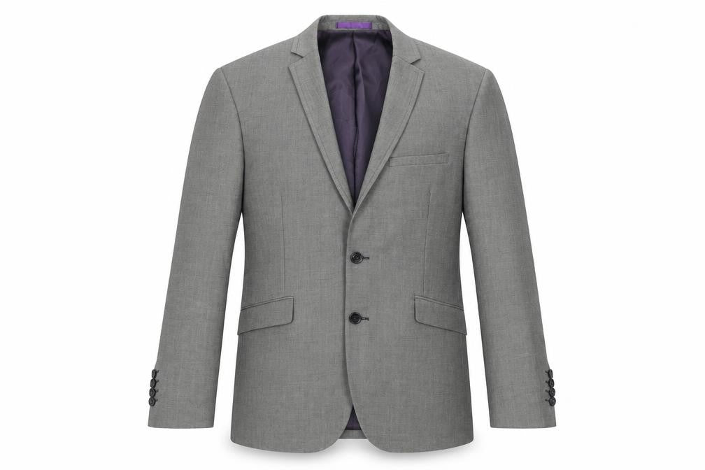 Front view of Burton men’s grey viscose jacket suit jacket, size 38, regular
