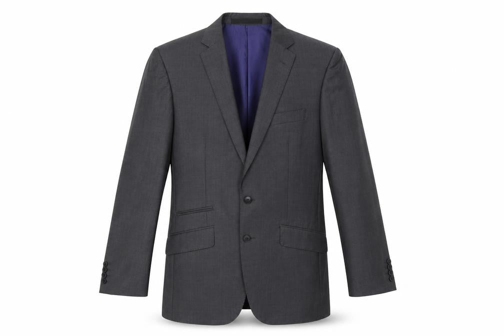 Front view of Marks & Spencer men’s grey wool jacket suit jacket, size 40, regular