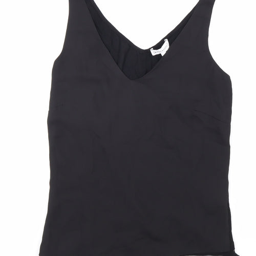 Warehouse Womens Black Polyester Basic Tank Size 6 V-Neck