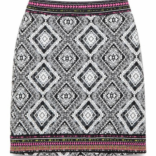 Atmosphere Womens Black Geometric Polyester Straight & Pencil Skirt Size 6 Zip